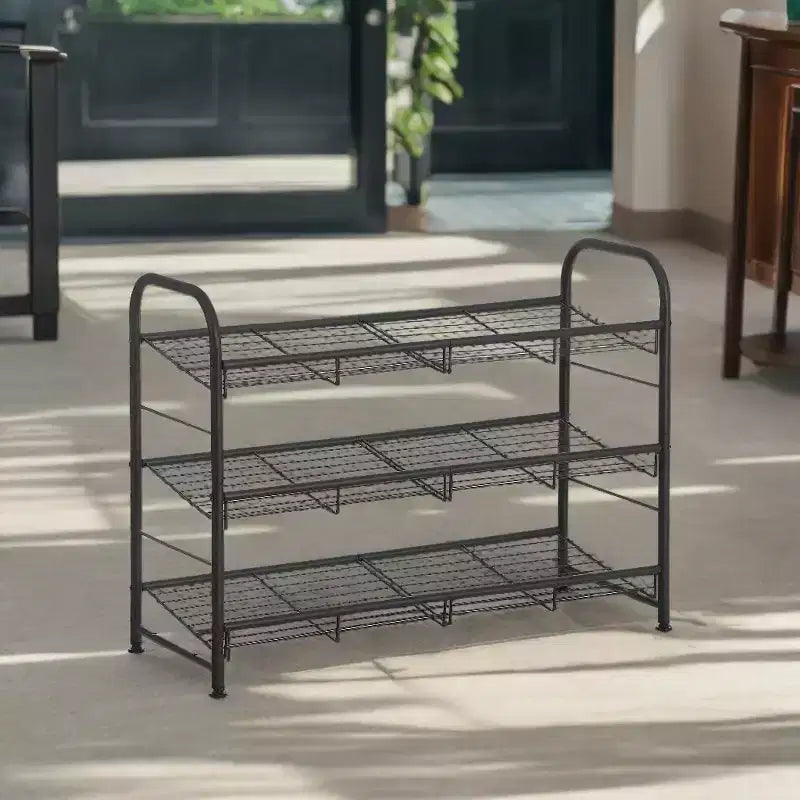Shoe Rack, 3 Tier Shoe Organizer for Closet, Holds up to 12 Pairs of Shoes, Shoe Rack for Front Door Entrance