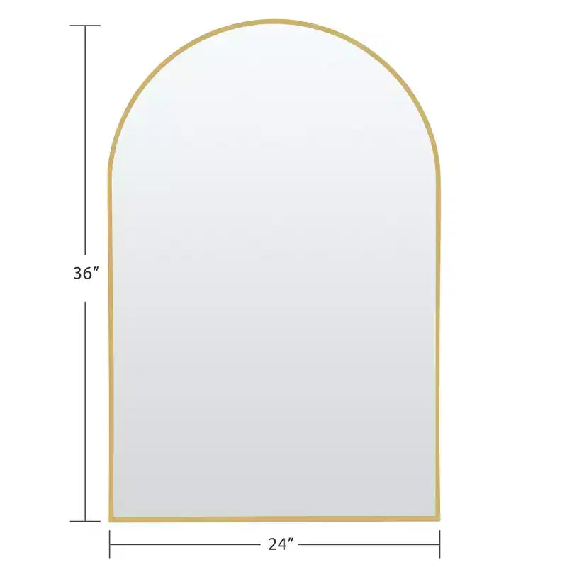 Dovelina 36H x 24W Modern Arch Bathroom Wall Mirror Metal Framed Vanity Mirror Decorative Leaning Mirror