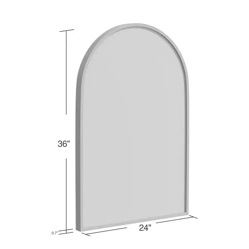 Dovelina 36H x 24W Modern Arch Bathroom Wall Mirror Metal Framed Vanity Mirror Decorative Leaning Mirror