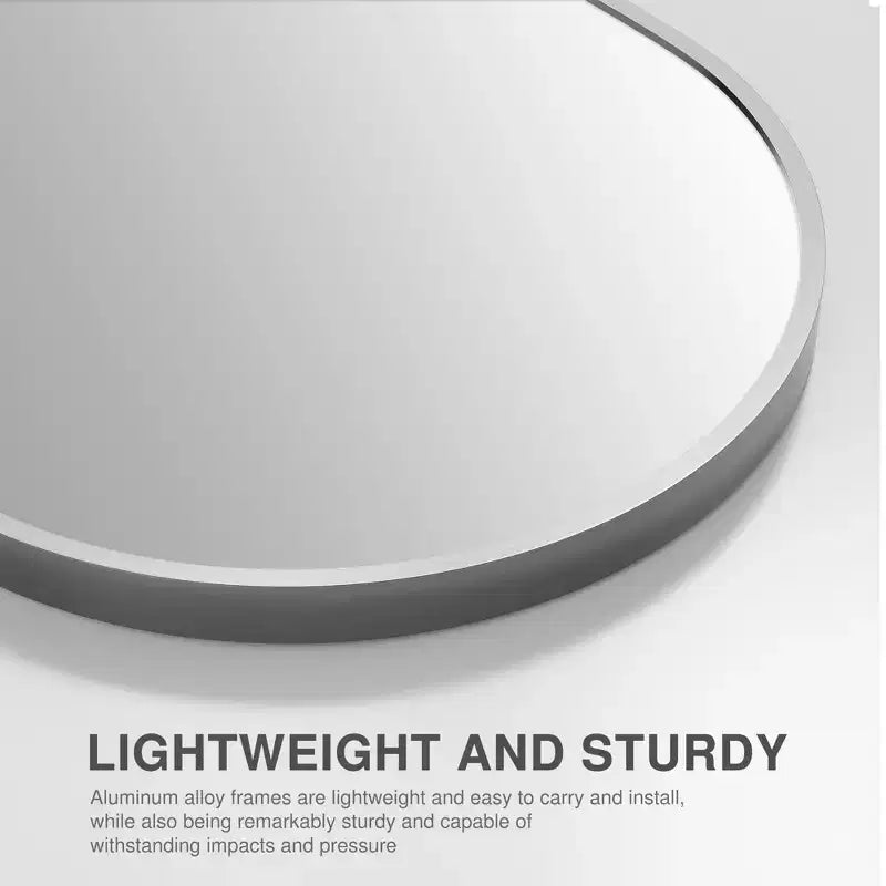 Dovelina 36H x 24W Modern Arch Bathroom Wall Mirror Metal Framed Vanity Mirror Decorative Leaning Mirror