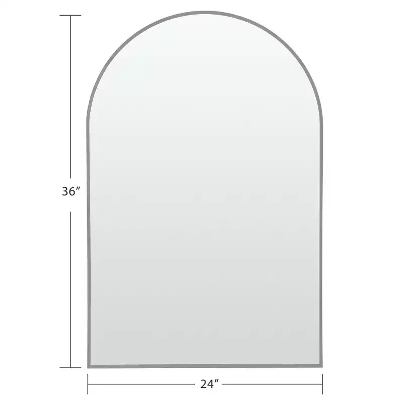 Dovelina 36H x 24W Modern Arch Bathroom Wall Mirror Metal Framed Vanity Mirror Decorative Leaning Mirror