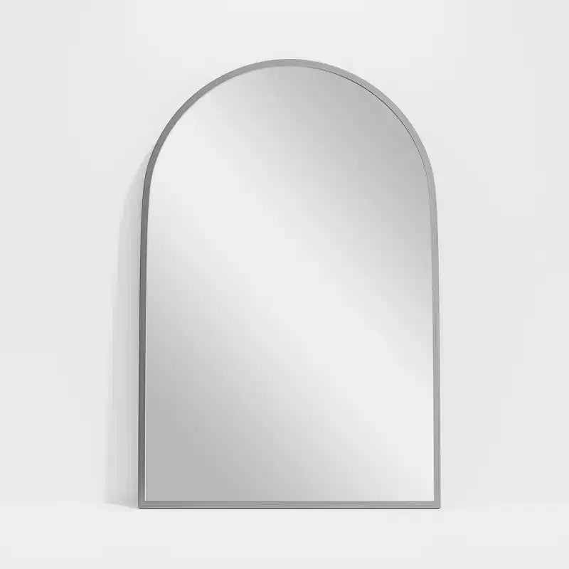 Dovelina 36H x 24W Modern Arch Bathroom Wall Mirror Metal Framed Vanity Mirror Decorative Leaning Mirror