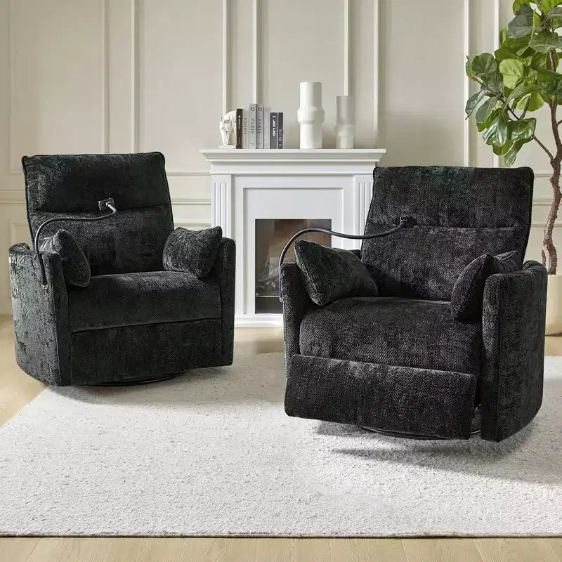 Julius 38 Power Rocking Swivel Nursery Recliner with USB Set of 2 | HULALA HOME