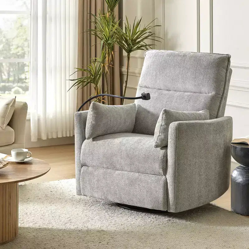 Julius 38 Power Rocking Swivel Nursery Recliner with USB Set of 2 | HULALA HOME