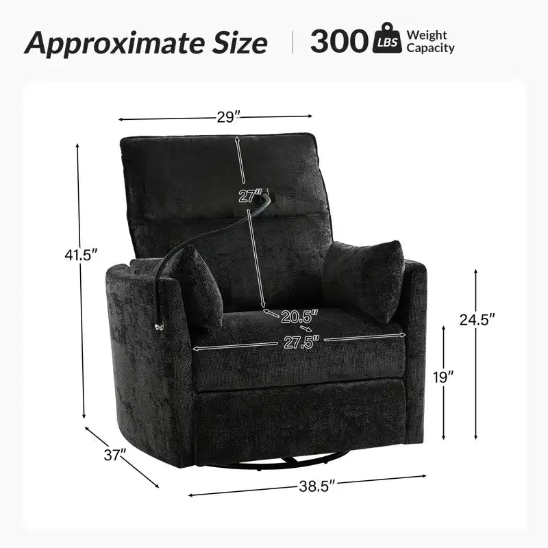 Julius 38 Power Rocking Swivel Nursery Recliner with USB Set of 2 | HULALA HOME