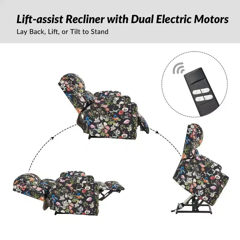 Leo Dual Motor Lift Assist Recliner with Massage and Heat| HULALAHOME