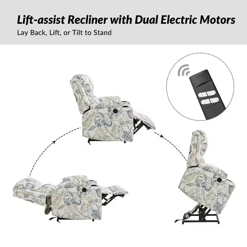 Leo Dual Motor Lift Assist Recliner with Massage and Heat| HULALAHOME