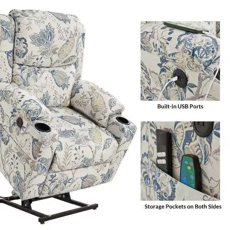 Leo Dual Motor Lift Assist Recliner with Massage and Heat| HULALAHOME