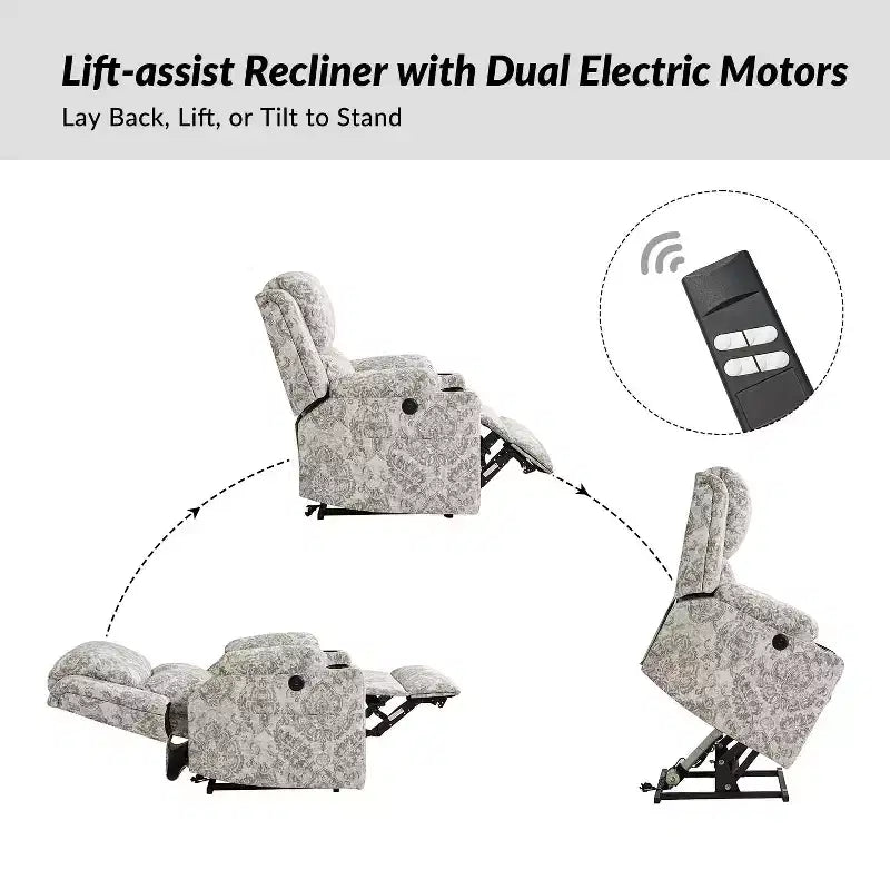 Leo Dual Motor Lift Assist Recliner with Massage and Heat| HULALAHOME