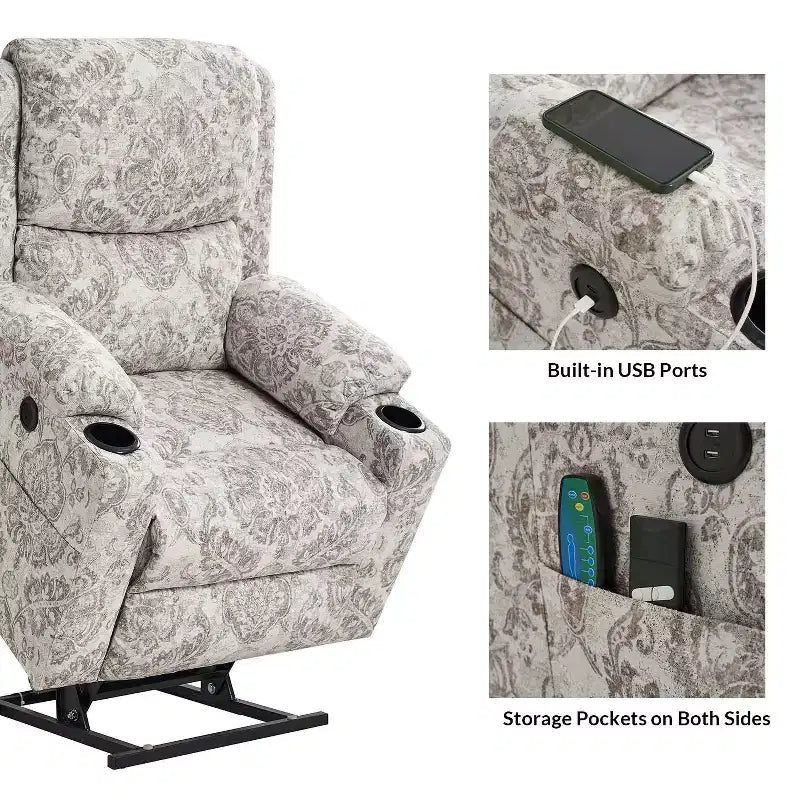 Leo Dual Motor Lift Assist Recliner with Massage and Heat| HULALAHOME