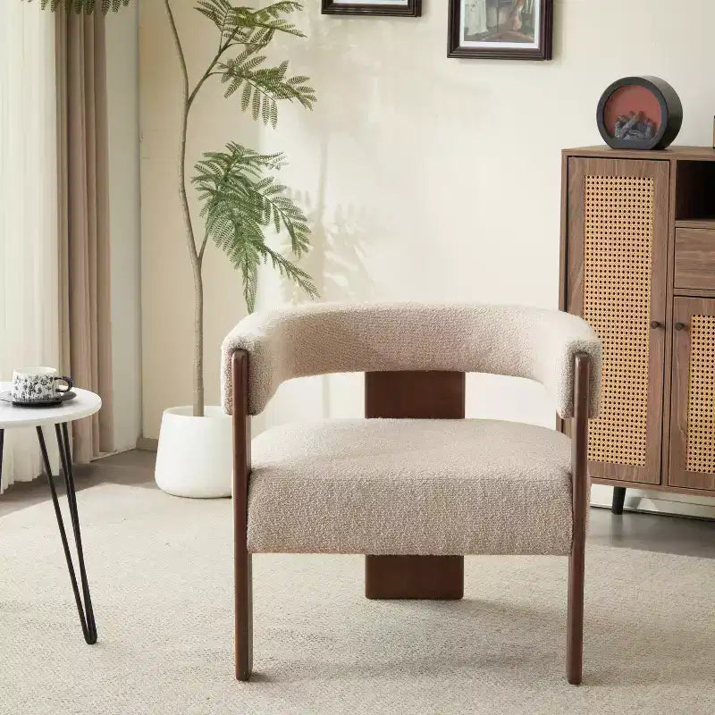 Christopher Knight Home Noah Modern Rubberwood Upholstered Accent Arm Chair