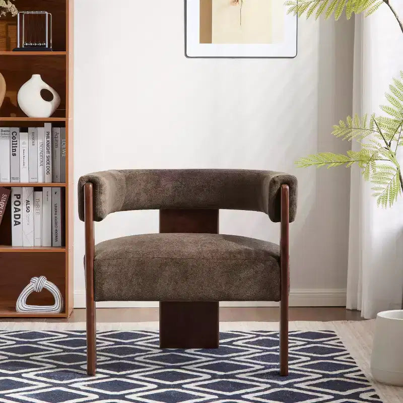 Christopher Knight Home Noah Modern Rubberwood Upholstered Accent Arm Chair