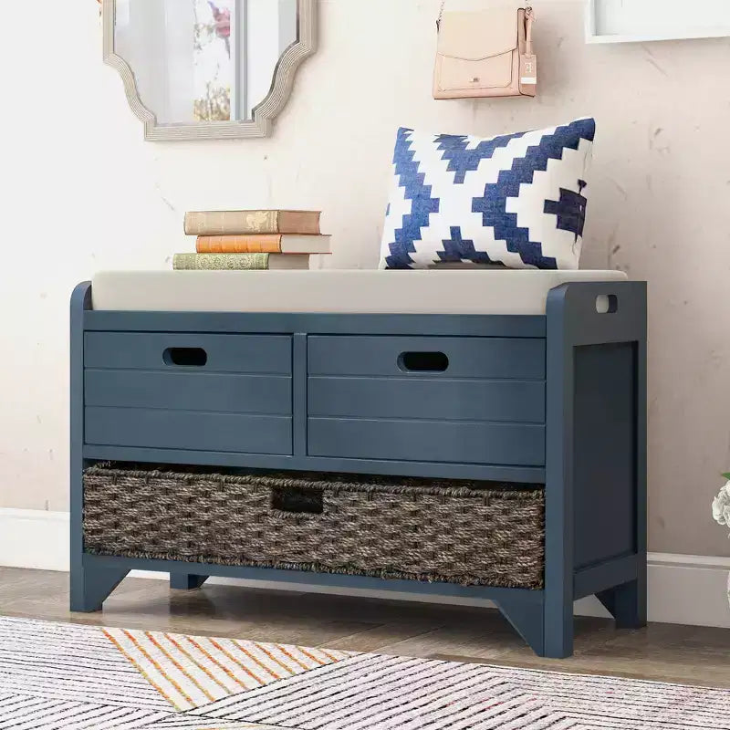 Whisen Storage Bench with Removable Basket and 2 Drawers