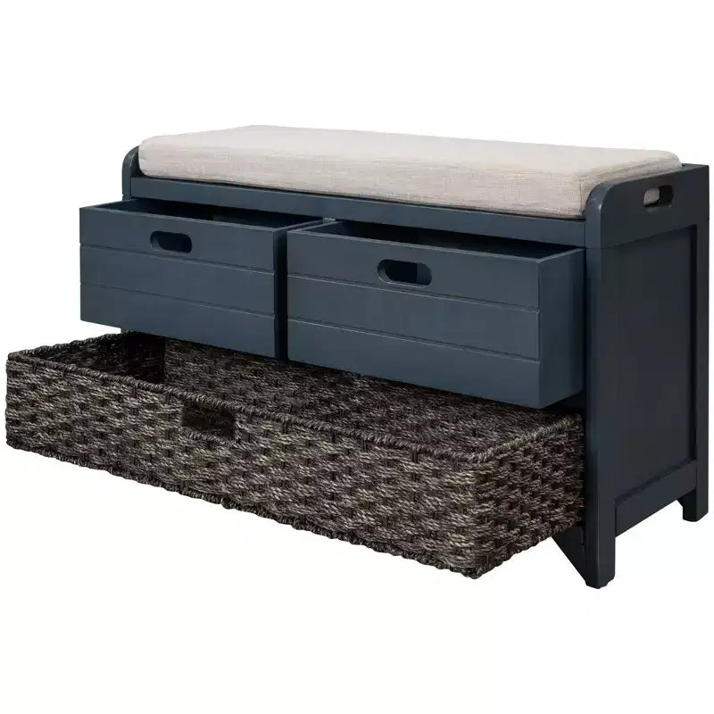 Whisen Storage Bench with Removable Basket and 2 Drawers