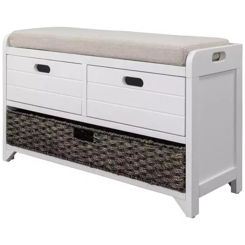 Whisen Storage Bench with Removable Basket and 2 Drawers