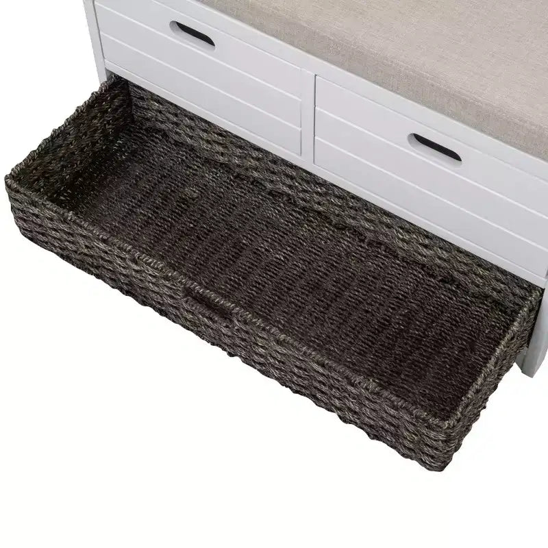Whisen Storage Bench with Removable Basket and 2 Drawers