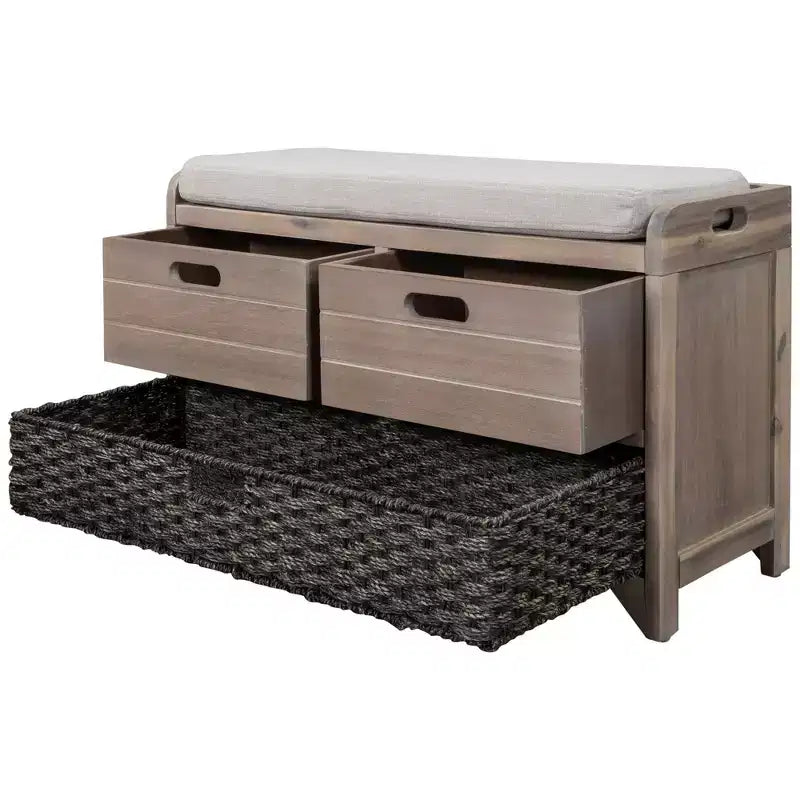 Whisen Storage Bench with Removable Basket and 2 Drawers