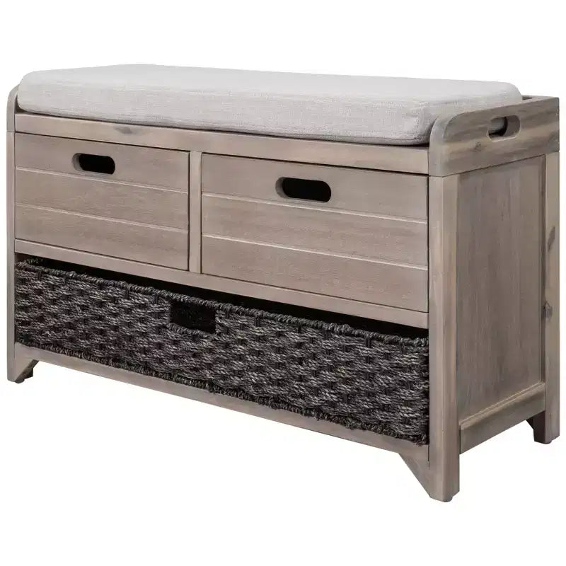 Whisen Storage Bench with Removable Basket and 2 Drawers