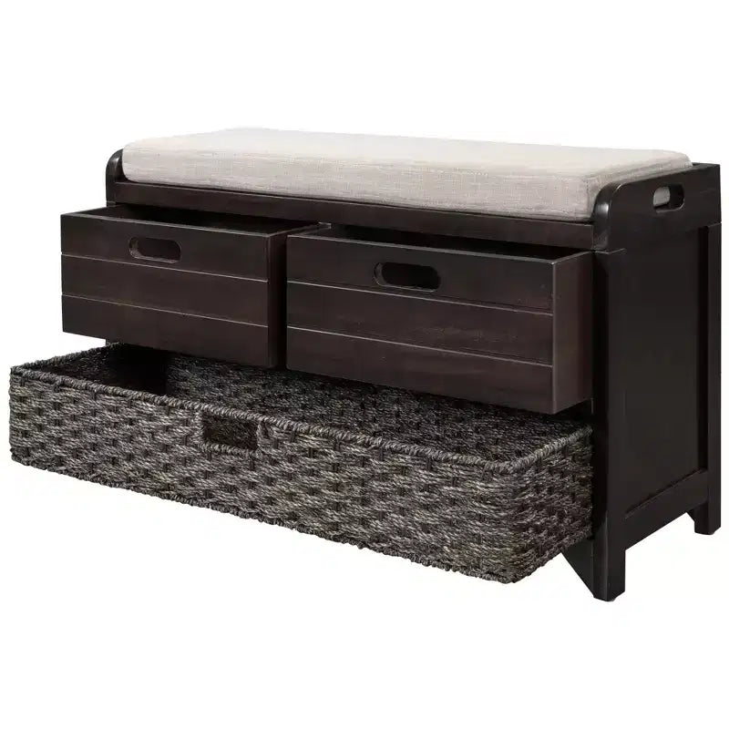 Whisen Storage Bench with Removable Basket and 2 Drawers