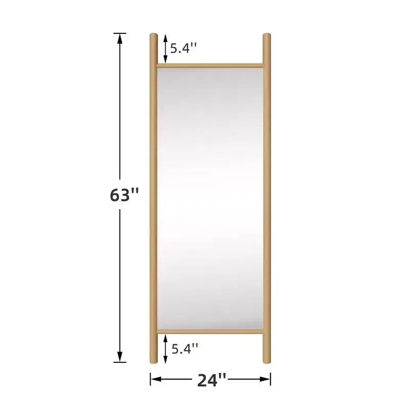 PexFix 21 in. W x 64 in. H Ladder-Style Solid Wood Framed Mirror in Brown