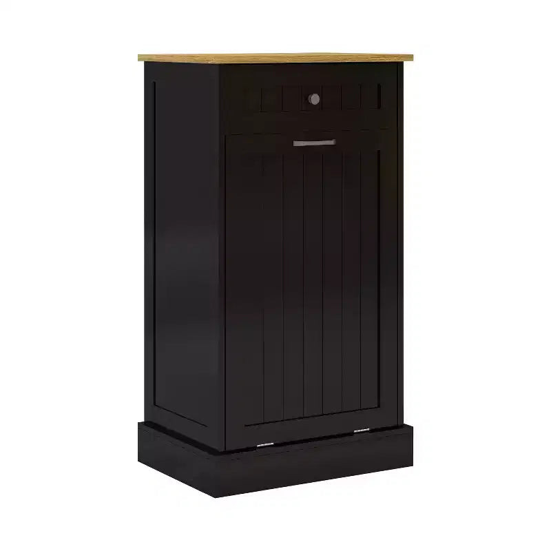 AndMakers 19.68 in. W x 13.77 in. D x 35.62 in. H Ready to Assemble Trash Can Kitchen Cabinet