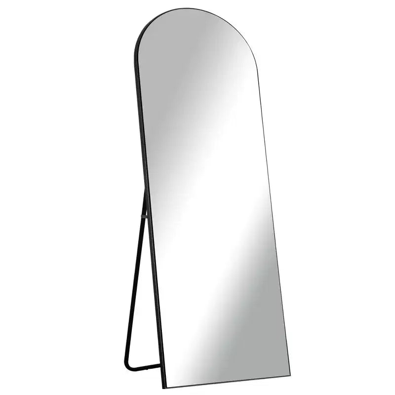 PexFix 25 in W x 63 in H Oversized Arch Wood Full Length Black Wall Mounted Standing Mirror Floor Mirror