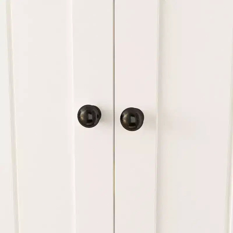 Hitow White Wardrobe Double Door Single Drawer 4 Levels of Storage