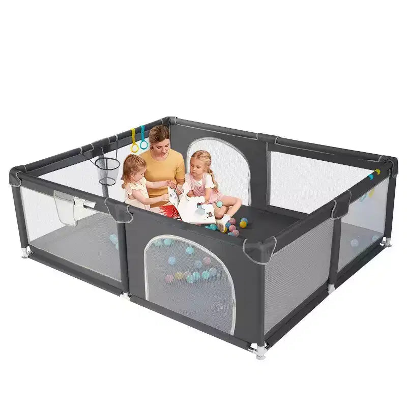 GOTGELIF 71x59 4-Panel Baby Playpen Spacious & Secure Portable Playard
