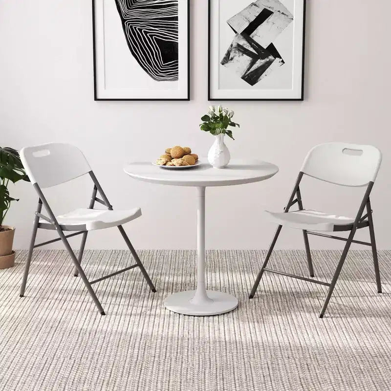 Costway Folding Chairs Set of 4/8/12 HDPE Plastic Chairs with Metal Frame for Home Office