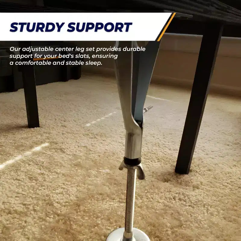 Kings Brand Furniture Adjustable Height Center Support Leg - Bed Frame Feet for Center Support Legs - Replacement Metal Bed Slat Support Leg
