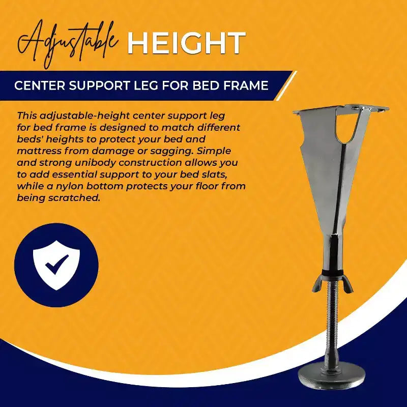 Kings Brand Furniture Adjustable Height Center Support Leg - Bed Frame Feet for Center Support Legs - Replacement Metal Bed Slat Support Leg