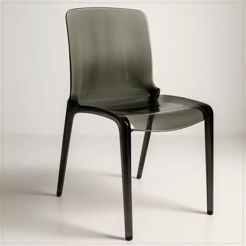 LeisureMod Murray Mid-Century Modern Dining Chair - Waterfall Edge Design Acrylic, Ergonomic and Stackable, Set of 4