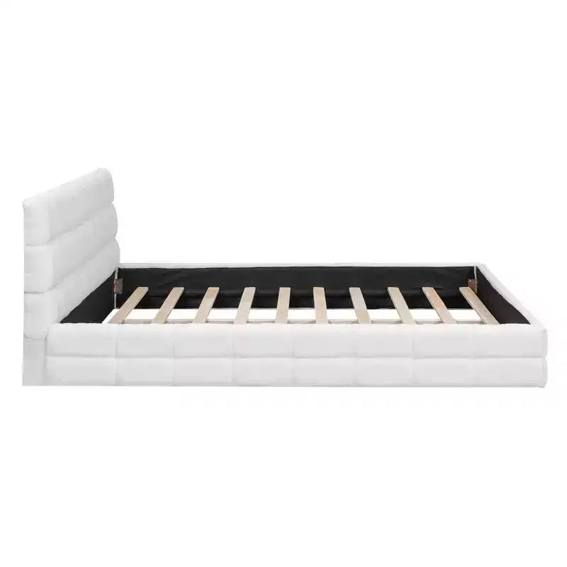 Whisen Elegant Queen Size Fully Upholstered Platform Bed with Headboard