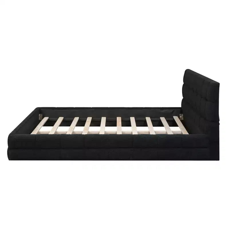 Whisen Elegant Queen Size Fully Upholstered Platform Bed with Headboard