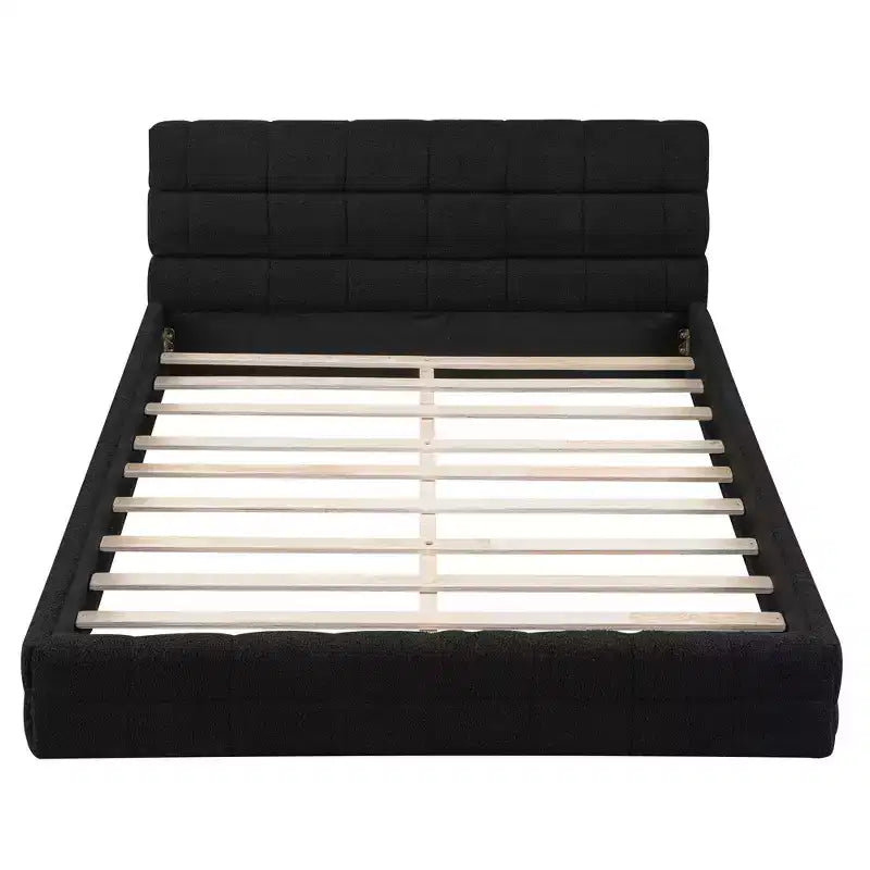 Whisen Elegant Queen Size Fully Upholstered Platform Bed with Headboard