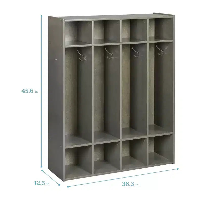 ECR4Kids Streamline 4-Section Coat Locker with Cubby Storage, Classroom Furniture