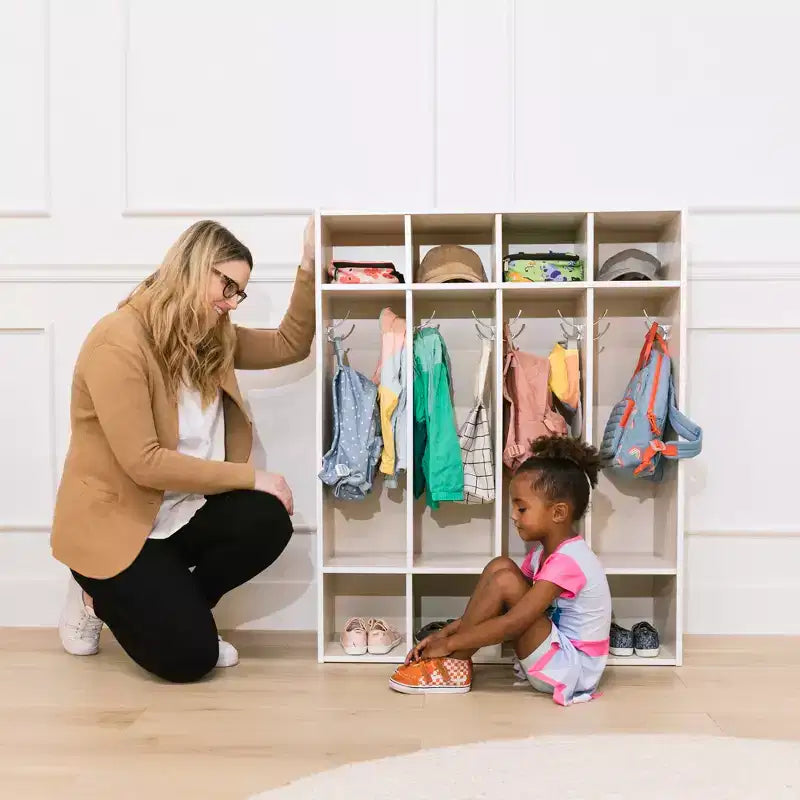 ECR4Kids Streamline 4-Section Coat Locker with Cubby Storage, Classroom Furniture
