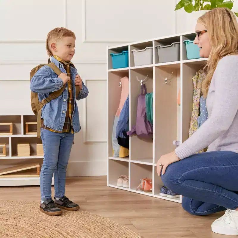 ECR4Kids Streamline 4-Section Coat Locker with Cubby Storage, Classroom Furniture