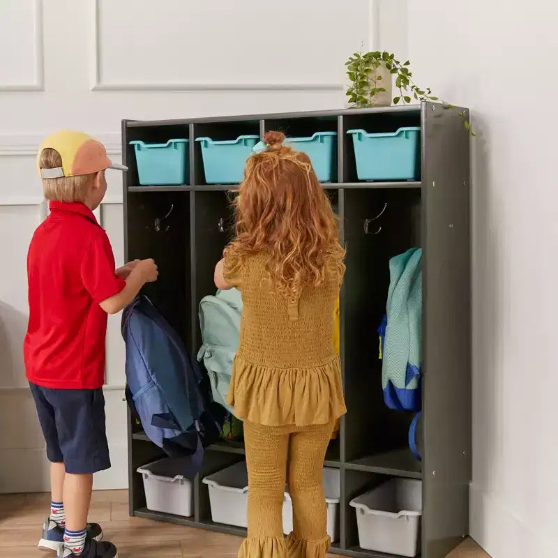 ECR4Kids Streamline 4-Section Coat Locker with Cubby Storage, Classroom Furniture
