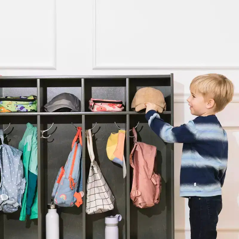 ECR4Kids Streamline 4-Section Coat Locker with Cubby Storage, Classroom Furniture