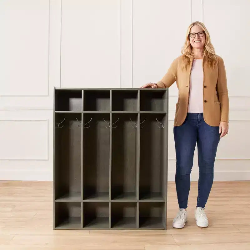 ECR4Kids Streamline 4-Section Coat Locker with Cubby Storage, Classroom Furniture