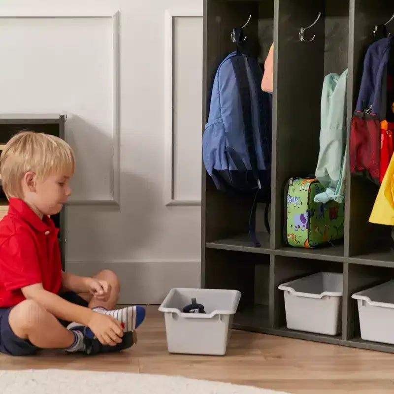 ECR4Kids Streamline 4-Section Coat Locker with Cubby Storage, Classroom Furniture