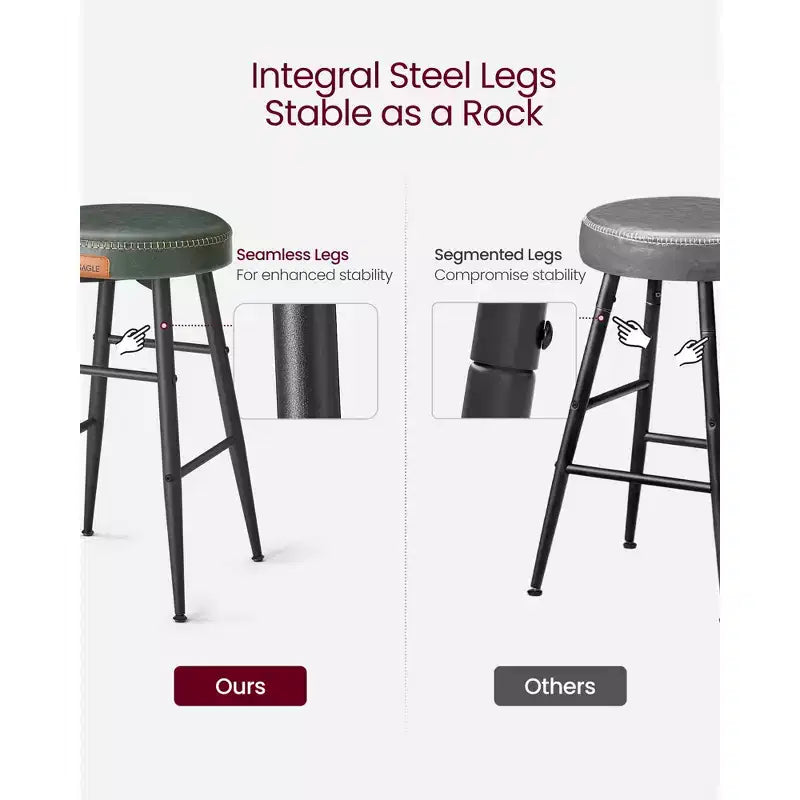 EKHO 24.8-Inch Tall Bar Chair Set of 2, Counter Height Bar Stools, Kitchen Counter Stools