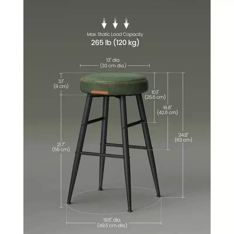 EKHO 24.8-Inch Tall Bar Chair Set of 2, Counter Height Bar Stools, Kitchen Counter Stools