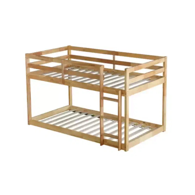 Twin-over-Twin Bunk Bed Complete with Ladder, Strengthened Slat Supports for Both Upper and Lower Beds
