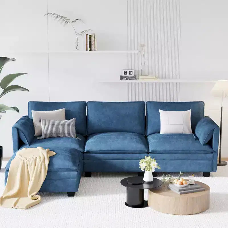 Christopher Knight Home 107.8 L-Shaped 3 Seater Sofa with Ottoman