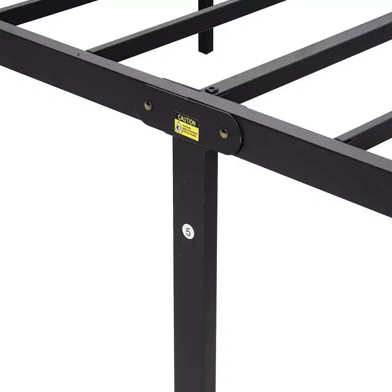 VECELO Queen/King Size Bed Frame with Wooden Headboard, Metal Bed Platform No Box Spring Needed with Heavy Duty Steel Slat, Brown