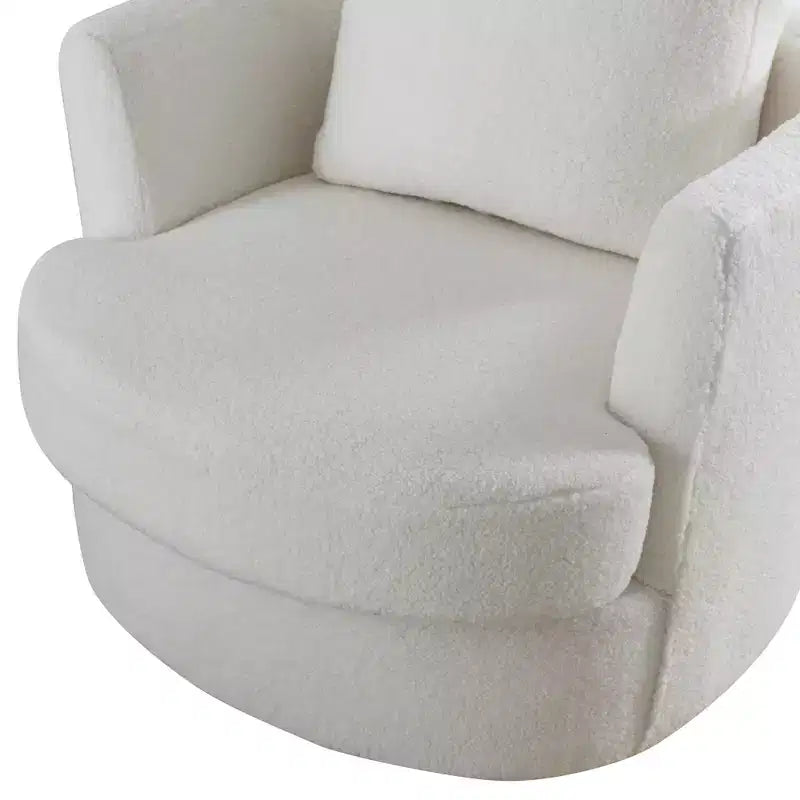 GDFStudio Bertha Swivel Boucle Upholstered 32 Wood and Steel Chair