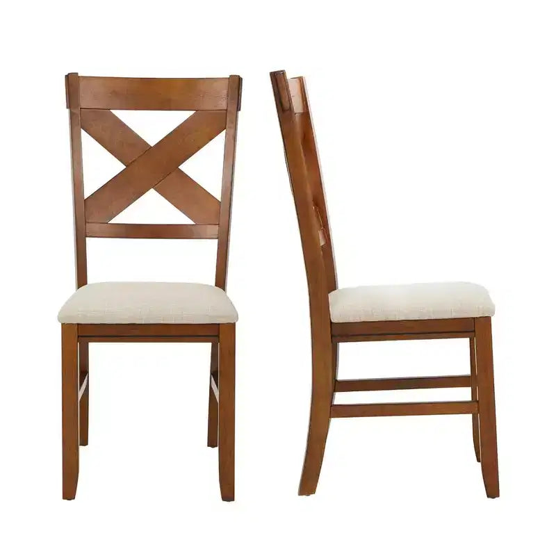 EROMMY Set of 2 Upholstered Solid Wood Side Chairs