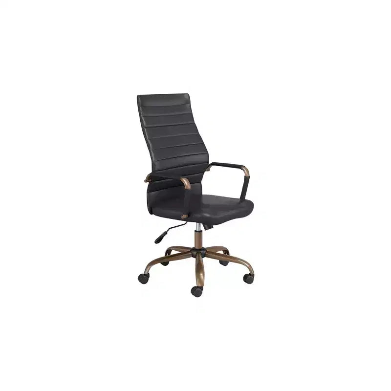 Studio 55D Primero Vintage Black Faux Leather Adjustable Office Chair